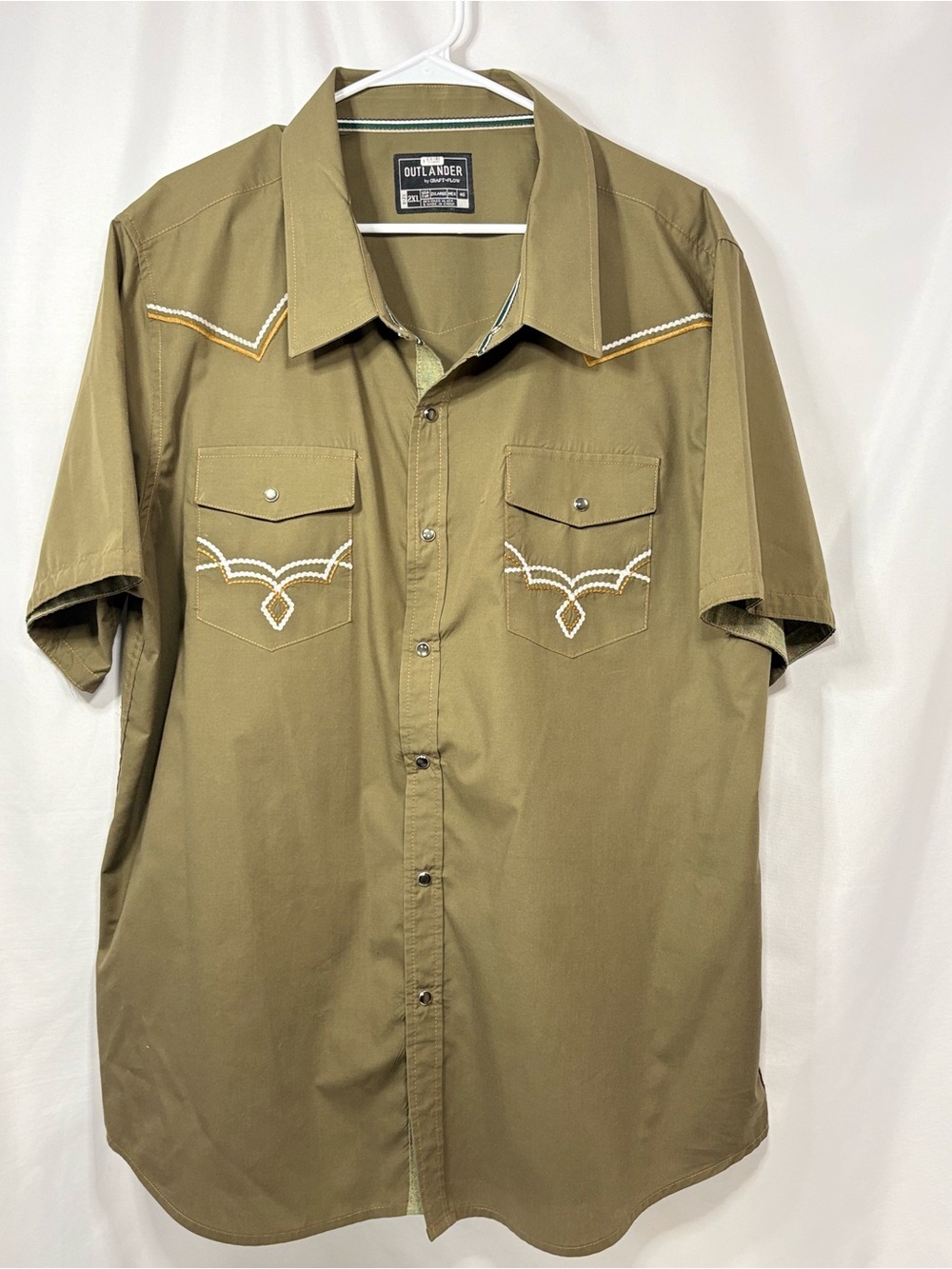 Outlander by Craft+ Flow Men's Short-Sleeve Western Embroidered Shirt Size 2XL